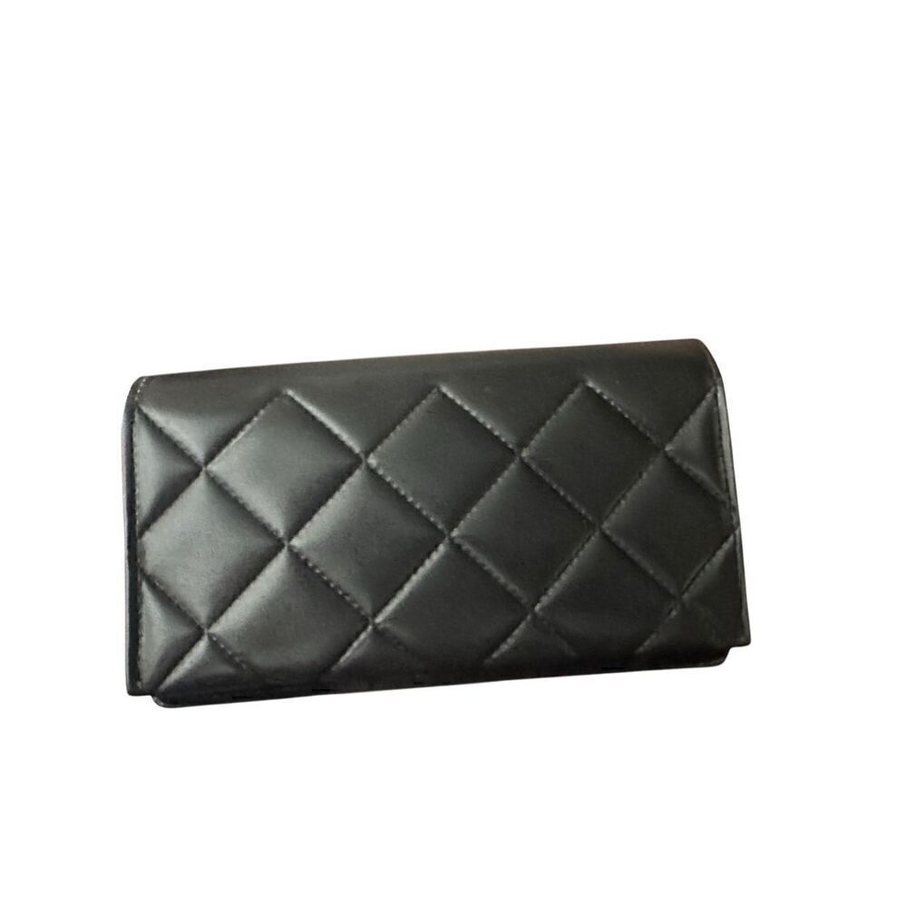 CHANEL Black Quilted Leather Logo Glasses Sunglasses Soft Case Only - Picture 2 of 6